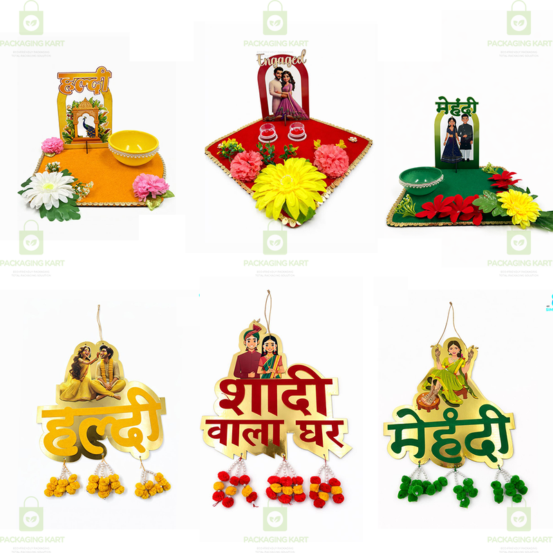 Designer Wedding Theme Door Boards Combo | Shadi Wala Ghar Decoration Pack of 6