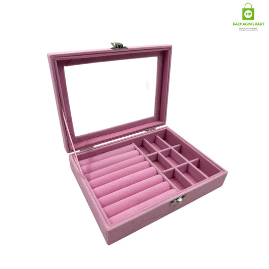 Elegant Watch and Bracelet Display Tray with Glass Mirror Base