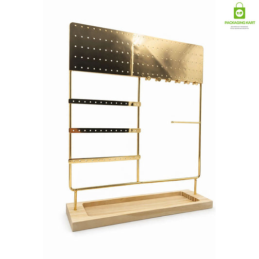 Premium Jewellery Gold Frame Earrings Stand Holder