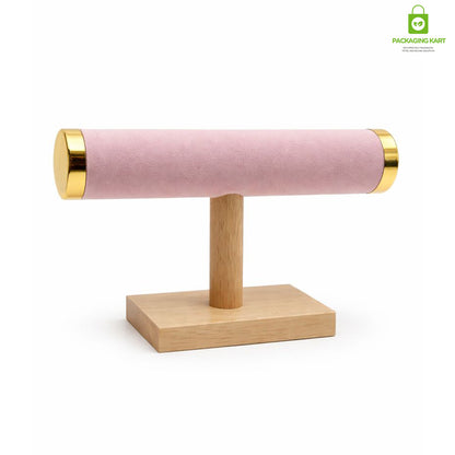 Wooden Velvet Bangles Display Stand – Single Roll Jewellery Organizer
