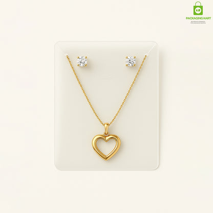 White Plastic Jewellery Set Card – Elegant Display for Fashion Jewellery