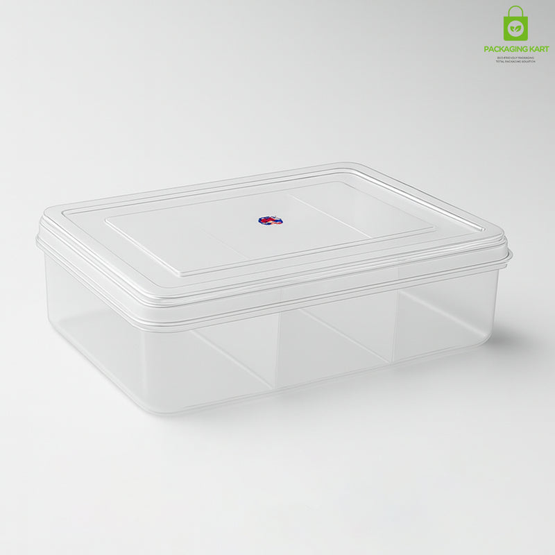 Transparent 6 Compartment Jewellery Storage Organizer – Plastic Box for Accessories
