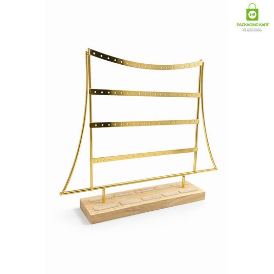 Gold Plated Frame Earrings Display Stand for Boutique