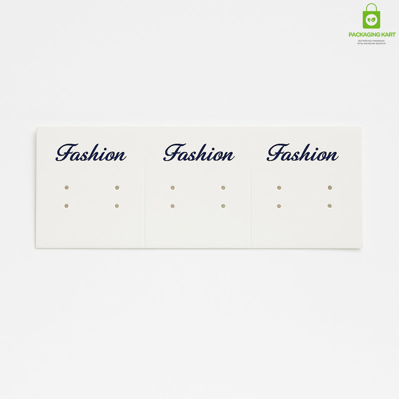 White Earrings Holder Card for Studs, Hoops & Drops
