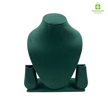 Luxury Velvet Green Jewellery Statue | Showcase Stand