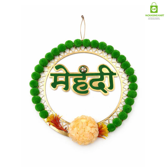 Door Board For Home Decorations - Wedding Decorations | Theme Door For Party Celebration-Mehndi, Sangeet, Photo Booth & Entrance Decor-MDF Backdrop Prop for Mehndi (Green)