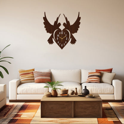 Classic Wooden Analog Wall Clock for Bedroom & Hall