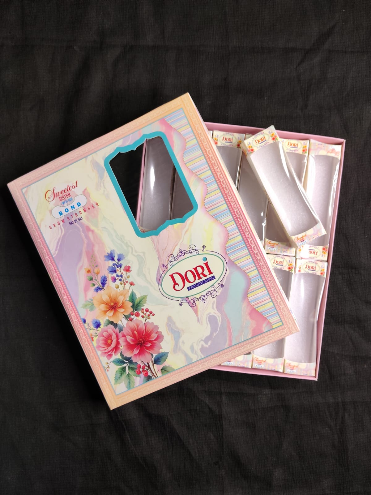 Designer Rakhi Card with Decorative Gift Box | Festive Rakhi Packaging