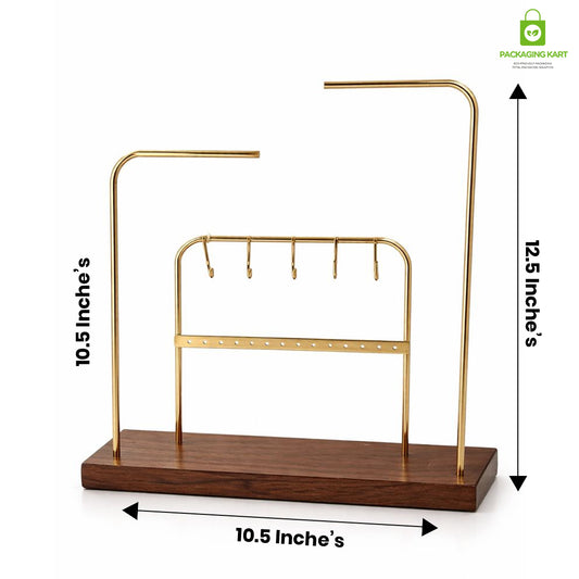Gold Frame Plated Earrings Display Stand for Jewellery Shop
