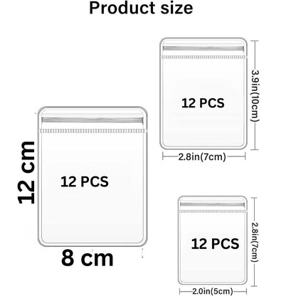36 Pcs Transparent Jewellery Storage Pouches | Clear PVC Zip Lock Covers for Rings, Earrings, Necklaces & Accessories | Durable Jewellery Organizer Bags (Transparent, Pack of 36)