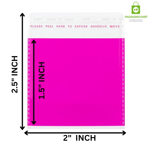 2X2.5 Pink Colour BOPP Bags 40 Micron | Best Packaging for Earrings & Jewellery