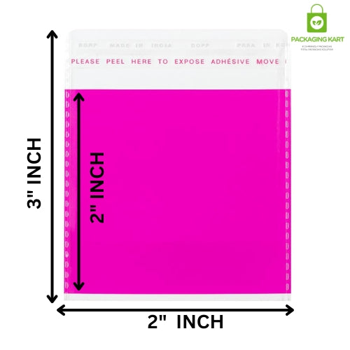 2X3 Pink Colour BOPP Bags 40 Micron | Best Packaging for Earrings & Jewellery