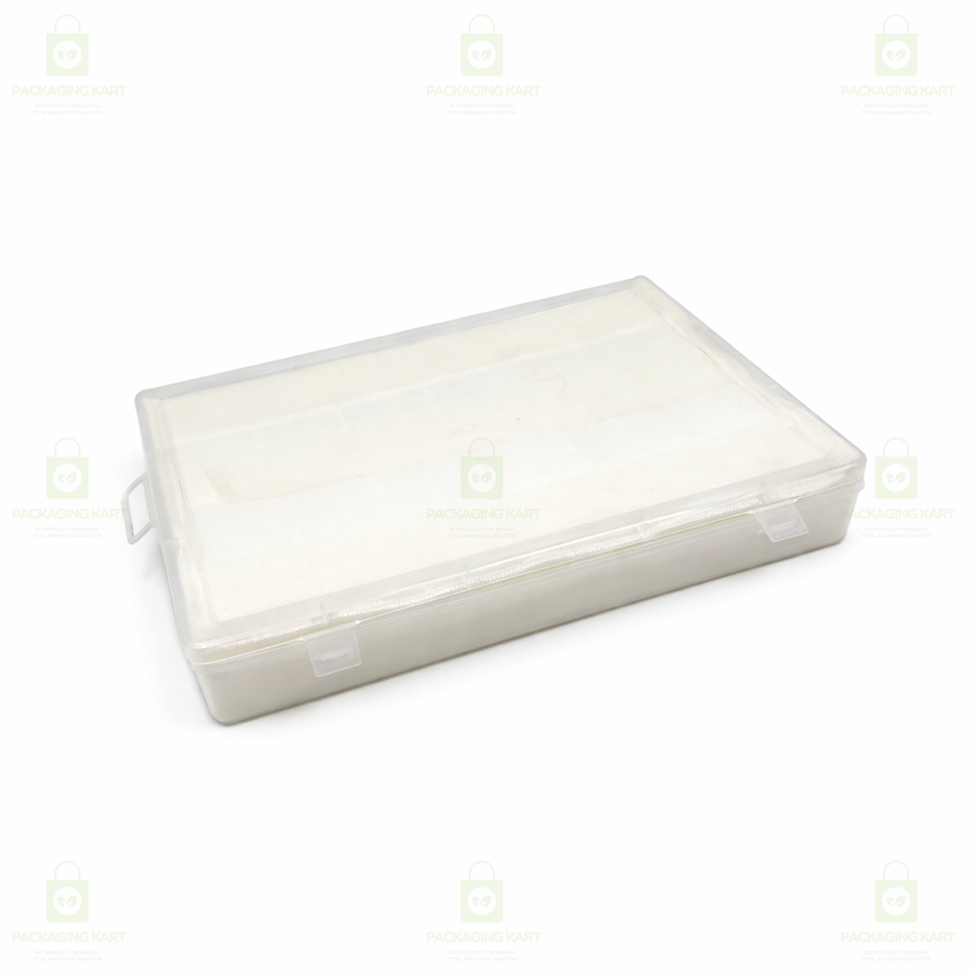 Transparent Plastic Jewellery Storage Box with Soft White Cushion Cotton Padding for Protection