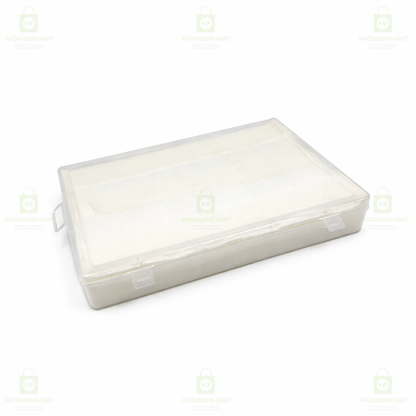 Transparent Plastic Jewellery Storage Box with Soft White Cushion Cotton Padding for Protection