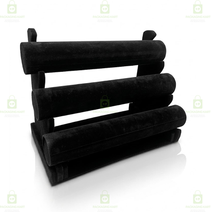 Designer Leather Velvet 3 Step Bangle Display Stand for Jewellery Shops