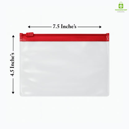 Red Clear Jewelry Pouch – Transparent Zip Bag for Earrings, Rings & Gifts