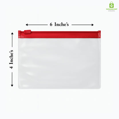 Red Clear Jewelry Pouch – Transparent Zip Bag for Earrings, Rings & Gifts