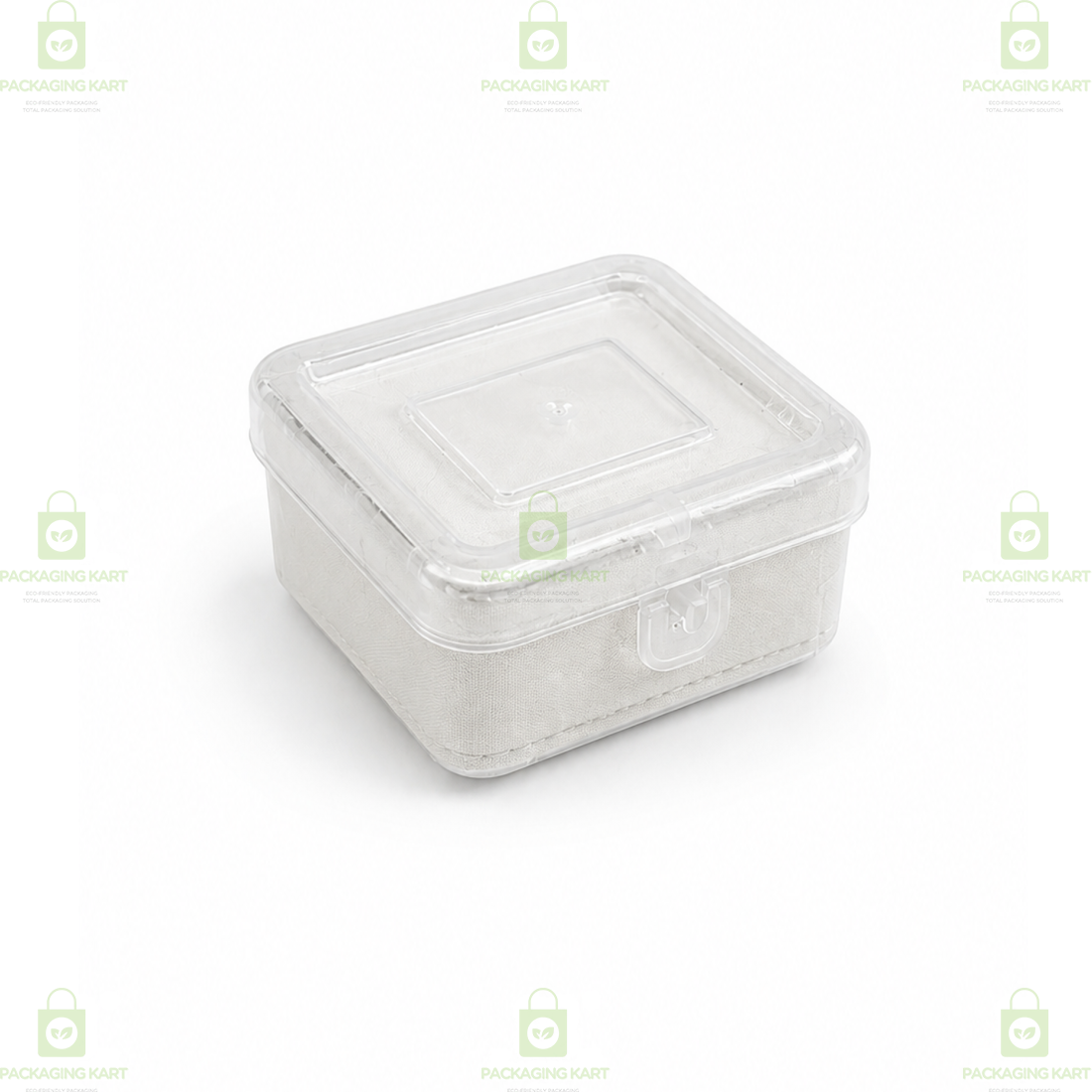 Transparent Plastic Jewellery Storage Box with Soft White Cushion Cotton Padding for Protection