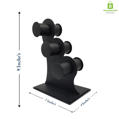 Black Plastic 3 Roll Jewelry Bangle Display Stand Holder For Jewelry Storage And Jewelry Shop