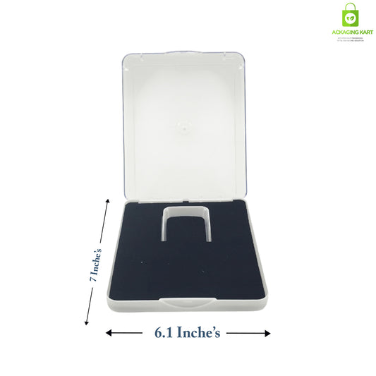 Premium Blue Velvet Plastic Box – Necklace & Earrings Jewellery Organizer