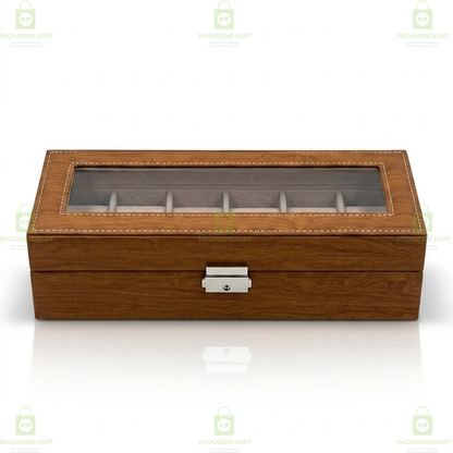 Luxury 6 Slot Velvet Leather Watch Box Organizer for Men & Women