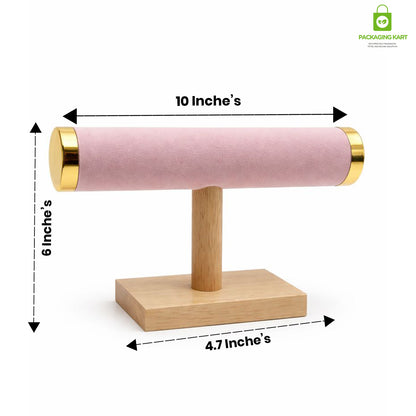 Wooden Velvet Bangles Display Stand – Single Roll Jewellery Organizer