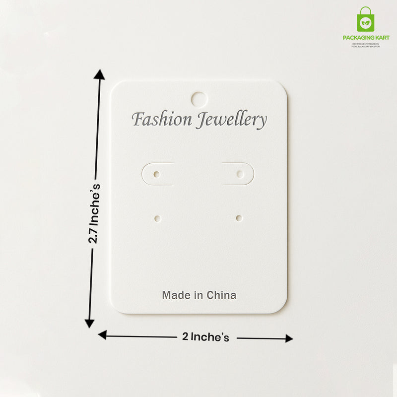 White Plastic Earring Jewellery Card | Premium Display Holder