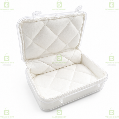 Durable Jewellery Plastic Storage Box with Soft White Cushion Cotton Lining for Protection