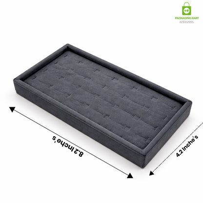 Premium Velvet Ring Display Stand with Wooden Base