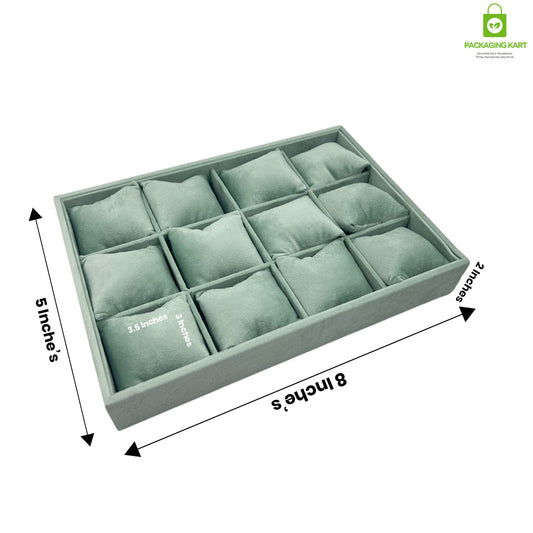 Wooden Jewellery Display Tray for Showroom Use – Watch, Kada & Bracelet (12 Slots)