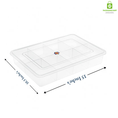 Multipurpose 8 Grid Plastic Jewellery Organizer – Travel-Friendly Storage Box