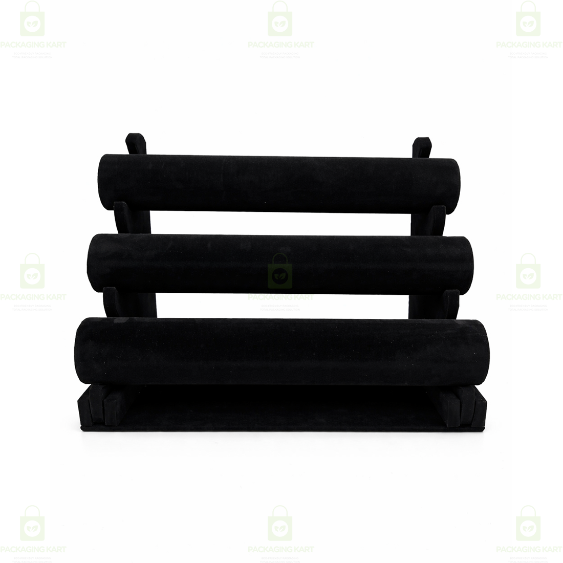 Wooden Bangle Display Stand with Velvet Finish – 3 Layer Jewellery Holder Rack