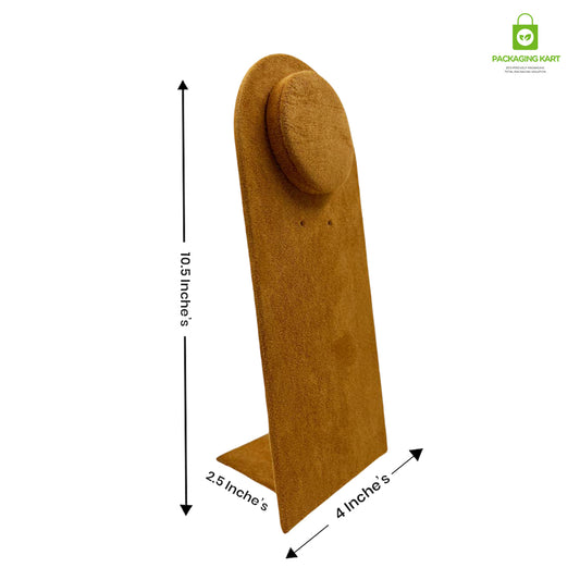 Velvet Brown Fancy Jewellery Statue | Premium Display Stand