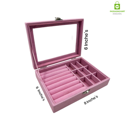 Elegant Watch and Bracelet Display Tray with Glass Mirror Base