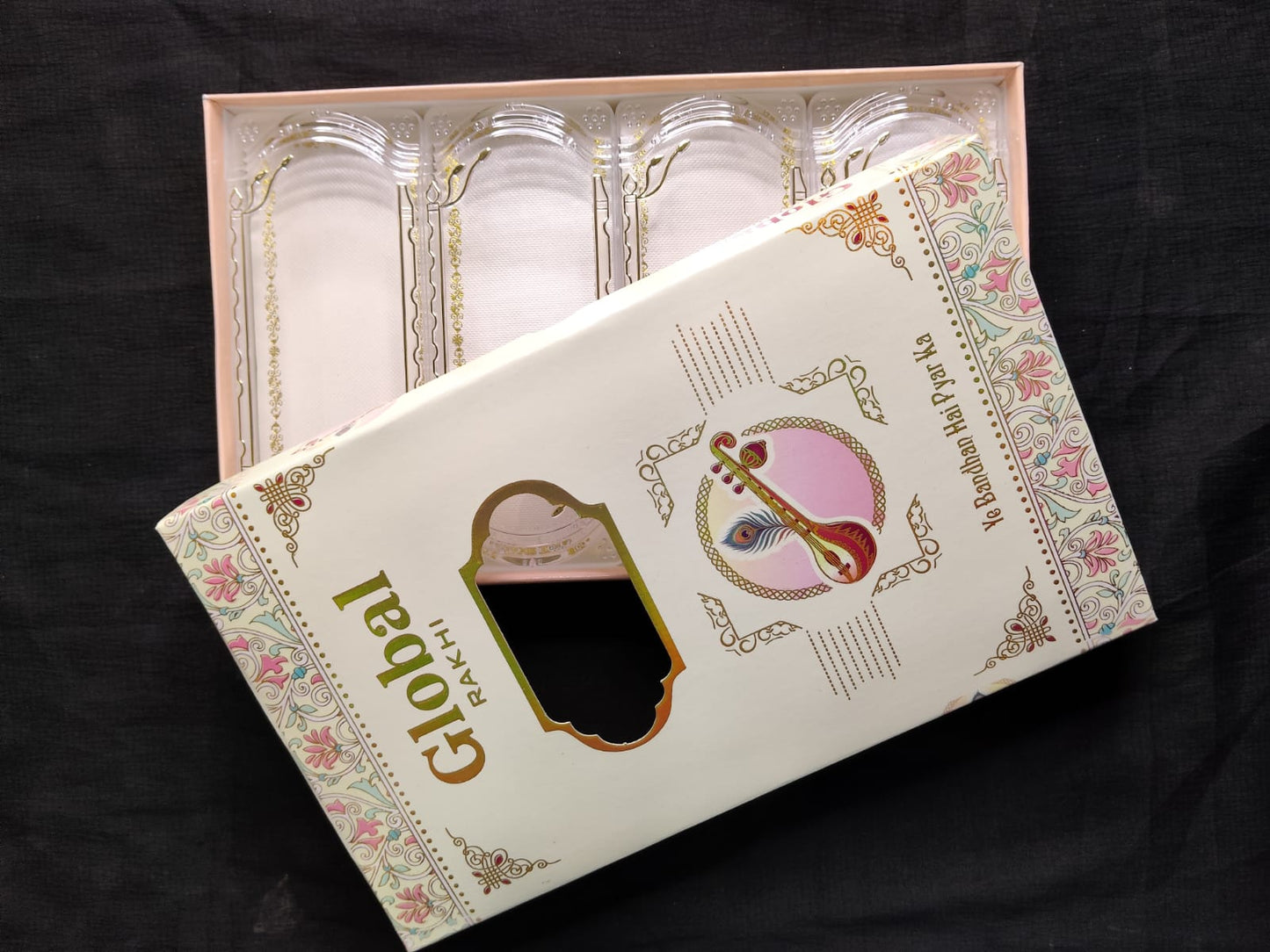 Premium Quality Rakhi Card with Fancy Box | Raksha Bandhan Special Packaging Pack Of 4 Pcs.
