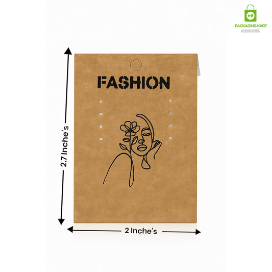 Brown Earring Jewellery Card | Premium Display Backing