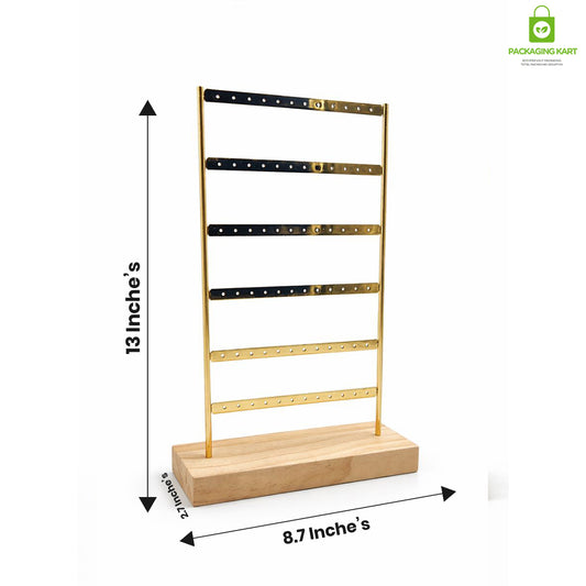 Premium Gold Frame Earrings Stand for Display & Storage