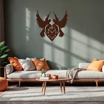 Classic Wooden Analog Wall Clock for Bedroom & Hall
