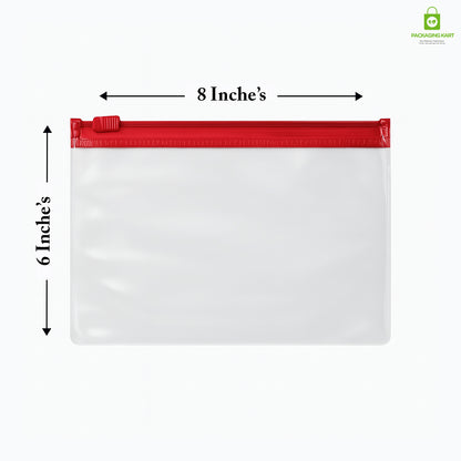 Red Clear Jewelry Pouch – Transparent Zip Bag for Earrings, Rings & Gifts