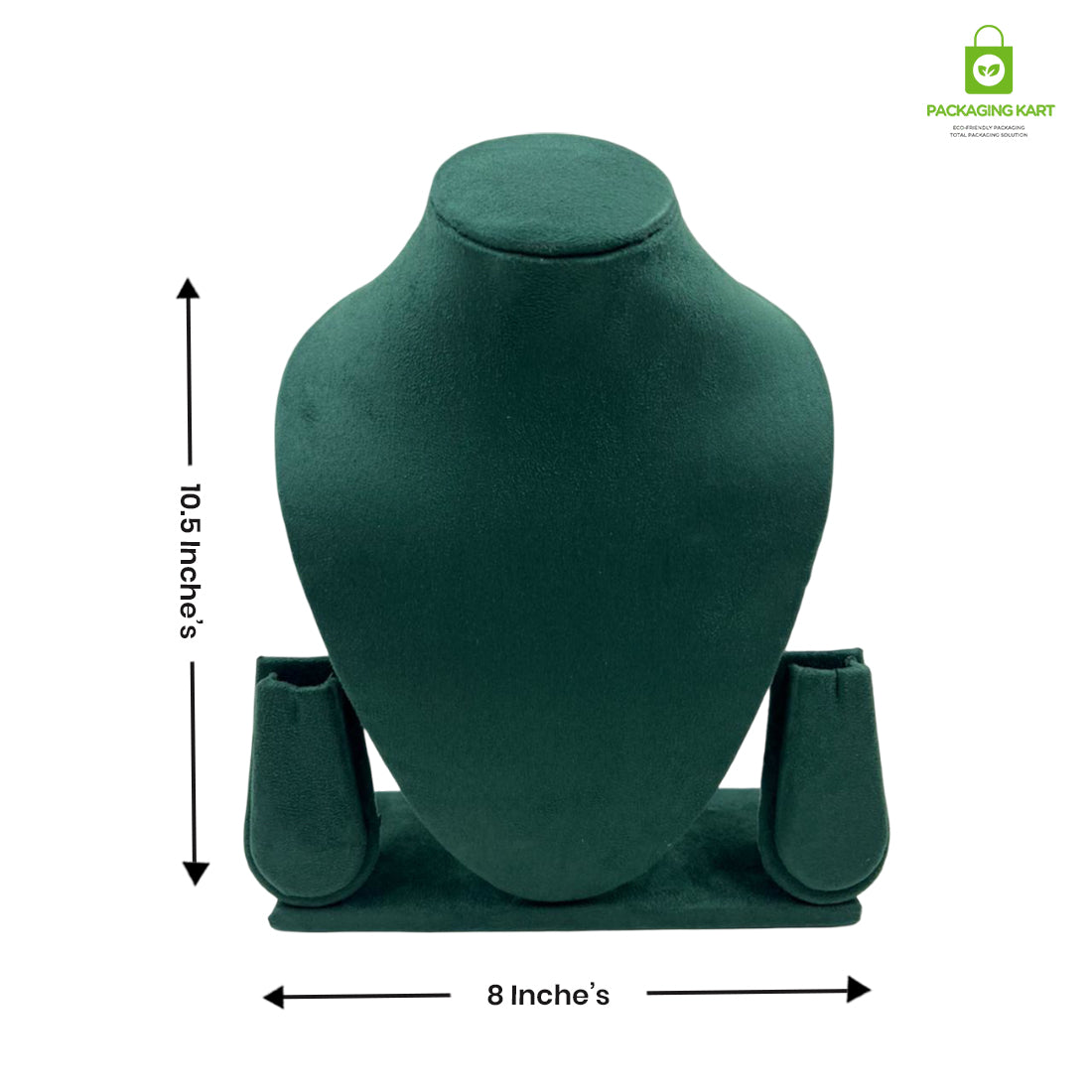 Luxury Velvet Green Jewellery Statue | Showcase Stand