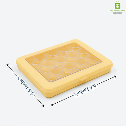 Round Jewellery Plastic Box Set – 20 Pcs Ivory Colour Organizer