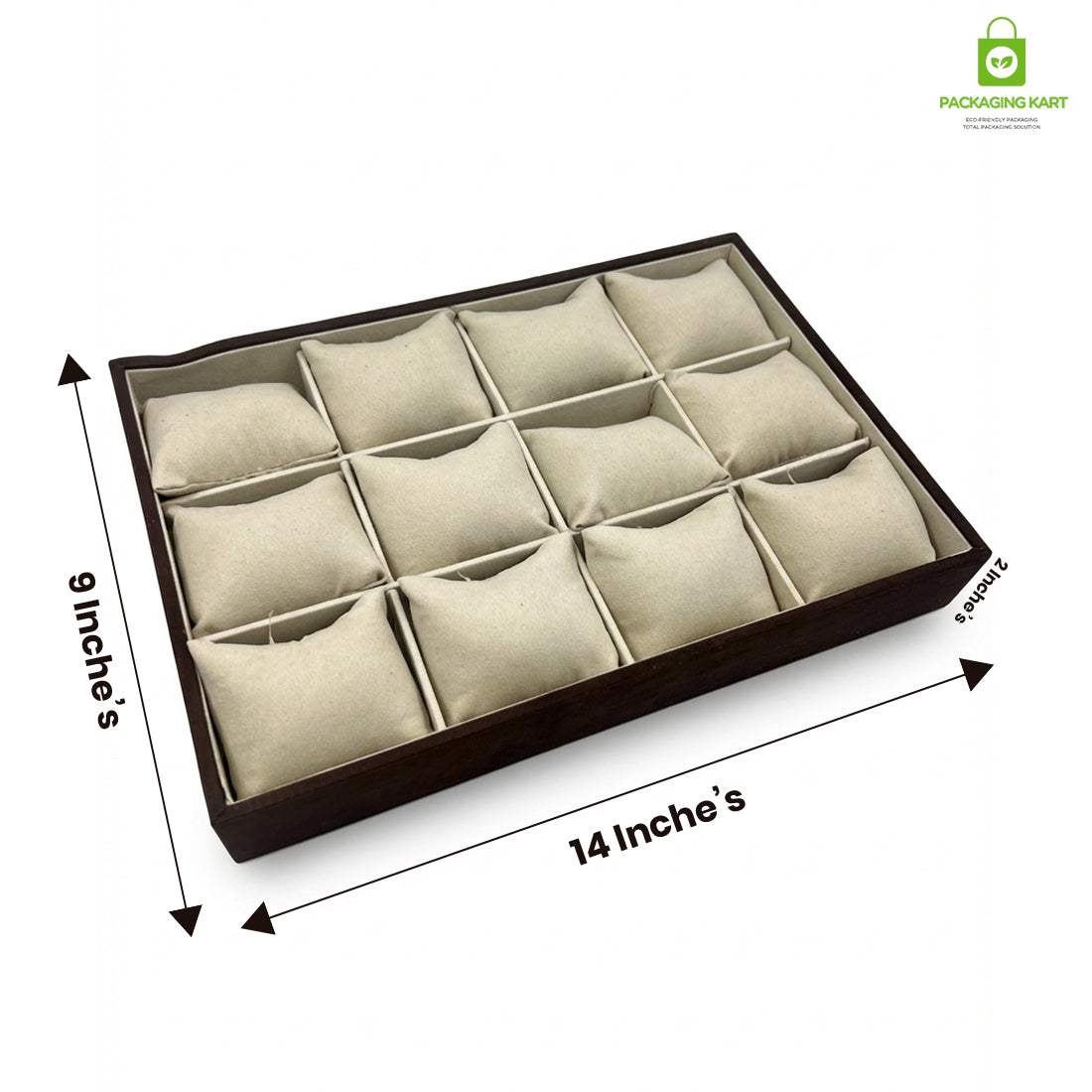 Wooden Jewellery Display Tray for Showroom Use – Watch, Kada & Bracelet (12 Slots)
