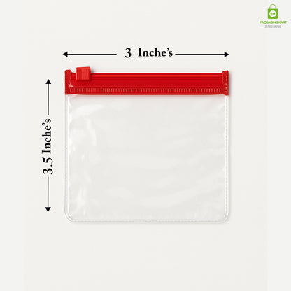 Red Clear Jewelry Pouch – Transparent Zip Bag for Earrings, Rings & Gifts