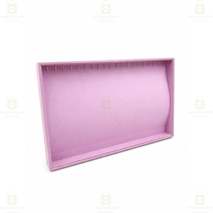 Premium Velvet Wooden Chain Tray for Jewellery Display | Elegant Necklace Organizer
