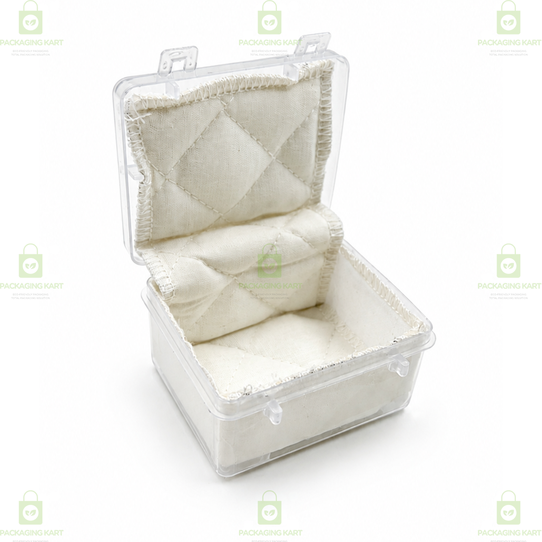 Multipurpose Plastic Jewellery Box with White Cushion Cotton Padding for Rings, Chains & Earrings