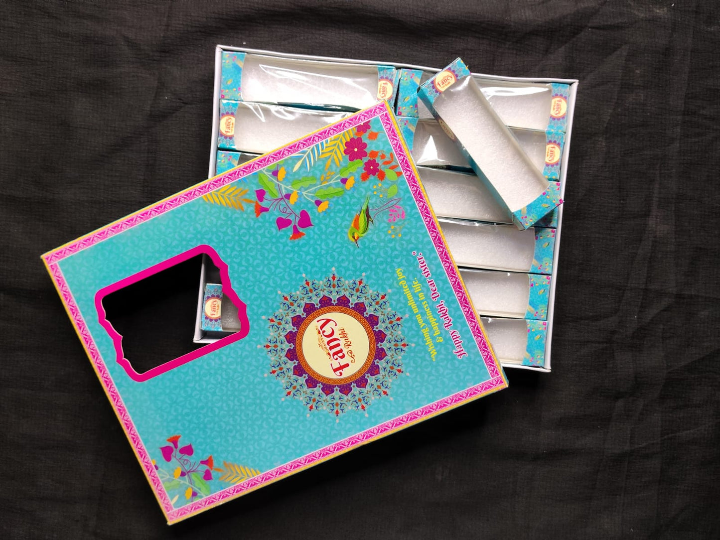 Attractive Rakhi Card and Box Combo Pack | Luxury Rakhi Presentation Set