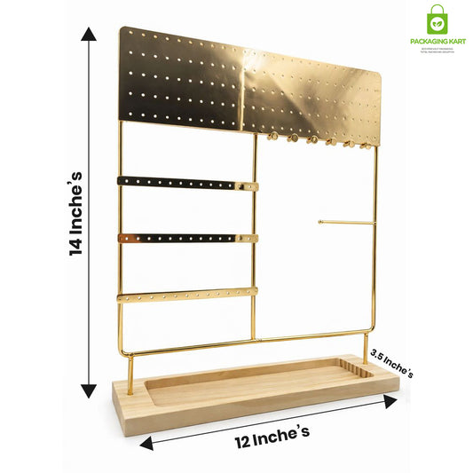 Premium Jewellery Gold Frame Earrings Stand Holder
