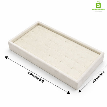 Premium Velvet Ring Display Stand with Wooden Base