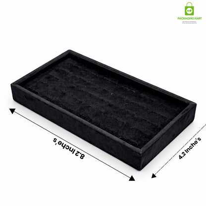 Premium Velvet Ring Display Stand with Wooden Base