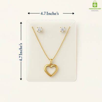 White Plastic Jewellery Set Card – Elegant Display for Fashion Jewellery